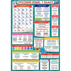 Плакат А4 Русский язык. 1 класс 0-710