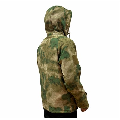 Мужская куртка (флисовая подкладка), защитный камуфляж, - влаго и ветронепроницаемая, оснащена удобными карманами №156*