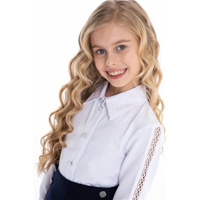 Белая школьная блуза Mooriposh, модель 06116