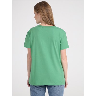 футболка 1ЖДФК4249001; ярко-зеленый257 / Черно-белое сердце вышивка