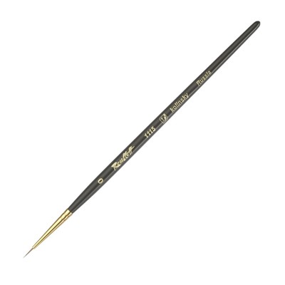 Кисть Roubloff  Колонок серия 1115 № 0 ручка  короткая черная матовая/ желтая обойма