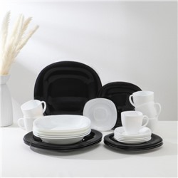 Сервиз столовый Luminarc Carine White&Black, 30 предметов, стеклокерамика
