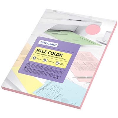 Бумага цветная OfficeSpace "Pale Color", А4, 80г/м