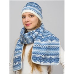 Комплект зимний женский шапка+шарф Адилин (Цвет светло-синий), размер 54-56, шерсть 50%, мохер 30%