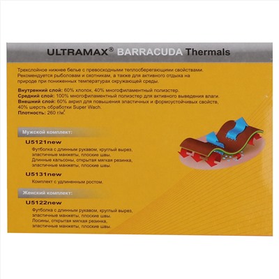 Комплект термобелья МУЖ Ultramax 5131 U-NEW-BLK