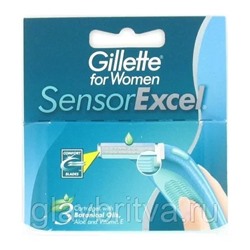 Кассета для станков для бритья Жиллетт Sensor EXCEL for WOMEN, 3 шт.