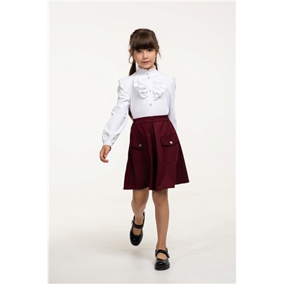 Бордовая школьная юбка, модель 0346