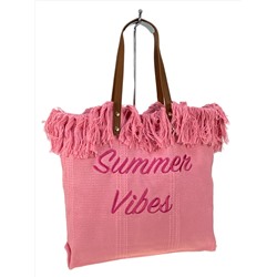 Летняя сумка шоппер, цвет ярко розовый