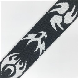 Резина декор. 40мм двухсторонняя черно-белая рисунки (рул 22м)