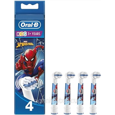 Насадка для электрической зубной щетки Oral-B BRAUN Kids Stages Spider-Man (Человек-Паук), 4 шт.