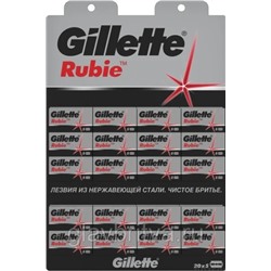Лезвия для бритья классические двусторонние Gillette Rubie Stainless, 5 шт. (20Х5шт.на карте= 100 лезвий)