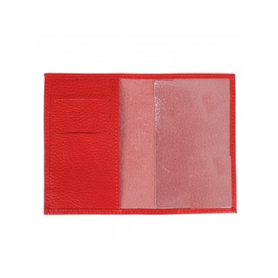 Обложка для паспорта Premier-О-85 (3 кред карт)  н/к,  красный флотер (326)  202109