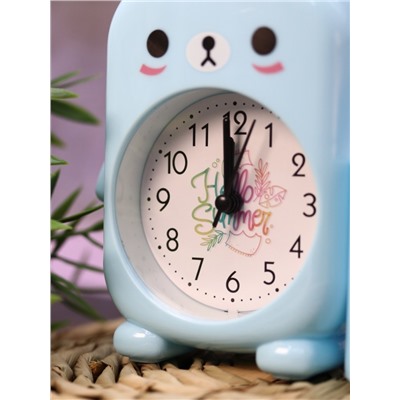 Часы-будильник с подставкой для канцелярии «Cute bunny», blue