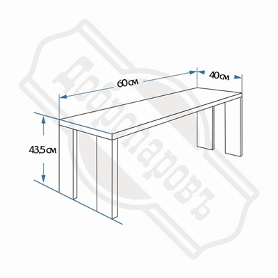 Лавка наличник, из липы, "Добропаровъ", 60×40×43,5см