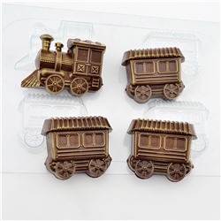 Пластиковая форма для шоколада Паровоз с вагонами