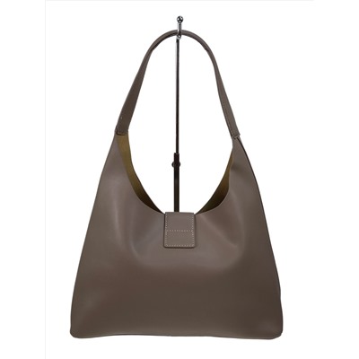Женская сумка шоппер из натуральной кожи, цвет серо-бежевый