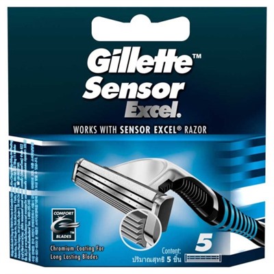Кассеты для бритья Gillette Sensor Excel (Джилет Сенсор Иксэл) (5 шт)