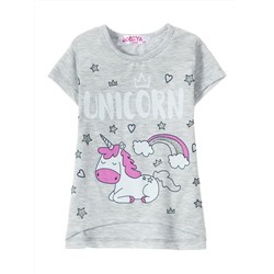 Футболки для девочек "Unicorn grey"