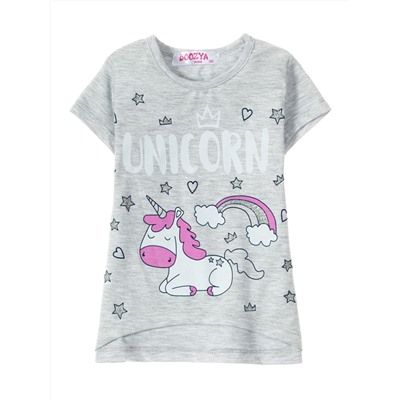 Футболки для девочек "Unicorn grey"