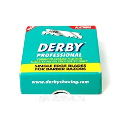 Лезвия д/бритья профессиональные односторонние DERBY Professional Single Edge (для шаветок), 100 шт.в картоне