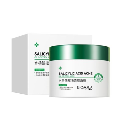Ночная матирующая гелевая маска для проблемной кожи с салициловой кислотой и центеллой Bioaqua Salicylic Acid Acne Oil Control Mask, 120 мл.