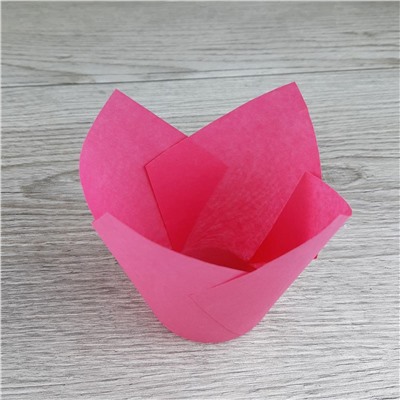 Капсулы бумажные для кондитерских изделий 10 шт Тюльпан Розовые