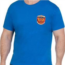 Удобная синяя футболка Россия  - Насыщенный цвет и высокое качество! ТОЛЬКО здесь и сейчас! №тр701