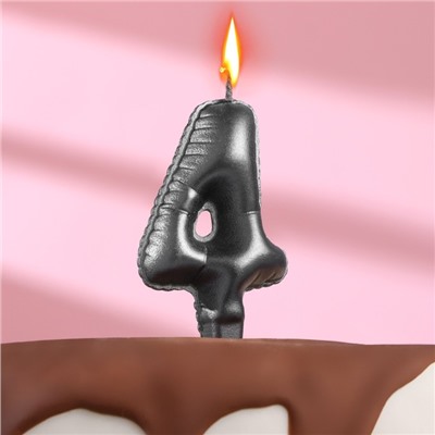 Свеча в торт "Шары" ,цифра 4 ,мокрый асфальт, 6,3 см