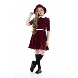 Бордовое школьное платье Mooriposh, модель 0145/1