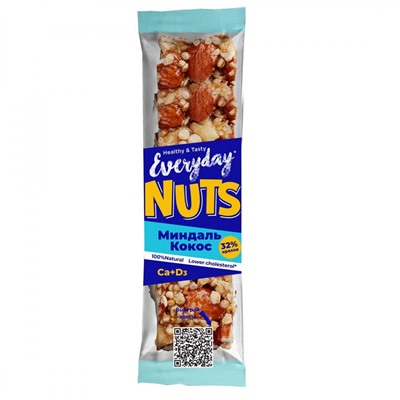 EVERYDAY NUTS Батончик ореховый МИНДАЛЬ КОКОС 40г