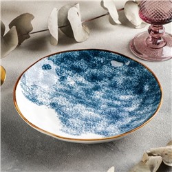 Тарелка керамическая глубокая «Море», 400 мл, d=20 см, цвет синий