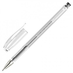 Ручка гелевая Brauberg (Брауберг) Extra, цвет черный, корпус прозрачный, узел 0,5 мм, линия письма 0,35 мм