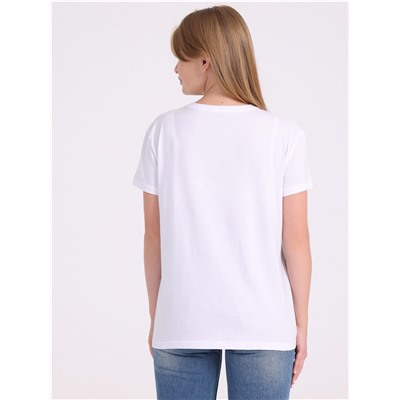 футболка 1ЖДФК2657001; белый / Цветы и точки