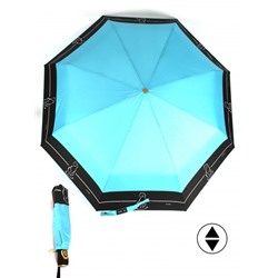 Зонт женский ТриСлона-L 3842 A,  R=58см,  суперавт;  8спиц,  3слож,  набивной,  "Эпонж",  голубой 262002