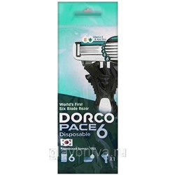 Cтанок для бритья с несъемной головкой с 6 лезвиями DORCO Pace-6, 1 шт. в пакете