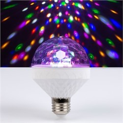 Световой прибор «Диско-шар» 8.5 см, Е27, свечение RGB