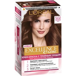 Краска для волос L`Oreal (Лореаль) Excellence Creme, тон 5.02 - Обольстительный каштан