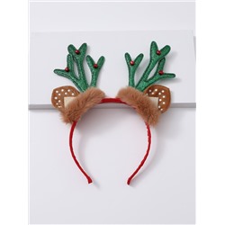 Рождественский ободок для волос с оленьими рогами