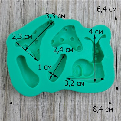Силиконовый молд Улитка и мухоморы