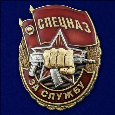 Знак "За службу в Спецназе" в наградном футляре, №2922