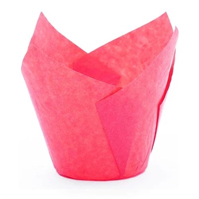 Форма бумажная для капкейков (маффинов, кексов) «Тюльпан»  розовая, 50 х 80, 10 штук (DoECO)