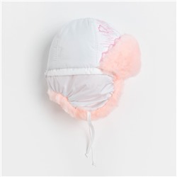 Шапка для девочки «Арктика», цвет белый/бледно-розовый, размер 52