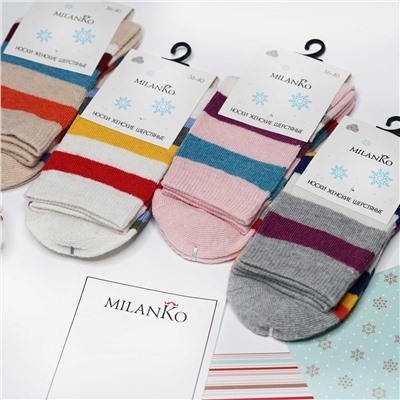 Женские шерстяные носки (узор 3) MilanKo N-316 упаковка
