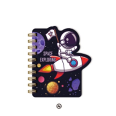 Блокнот на спирали (B6) "Space exploring, rocket", black (13*18)