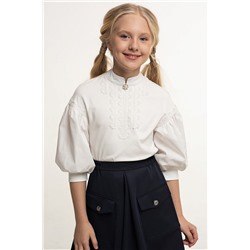 Молочная школьная блуза, модель 06147