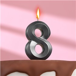 Свеча в торт "Грань" ,цифра 8 ,мокрый асфальт, 6,5 см