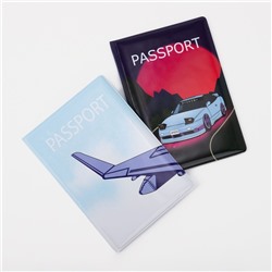 Подарочный набор: 2 обложки для паспорта, цвет голубой/синий