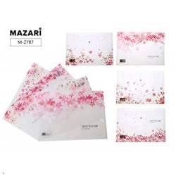 КС-Папка с кнопкой  А4 170мкм CHERRY BLOSSOM ассорти M-2787 Mazari {Китай}