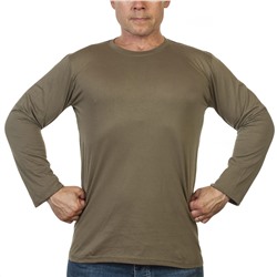 Мужская футболка хаки-олива с длинным рукавом, №238