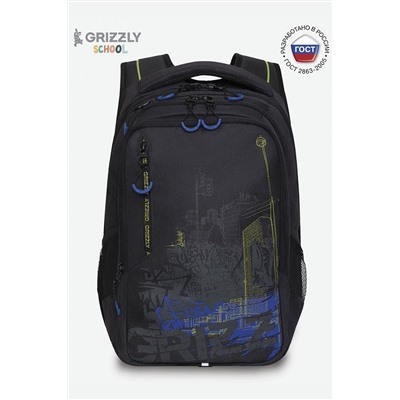 Рюкзак МАЛ GRIZZLY 338-1/1-RU черный-салатовый